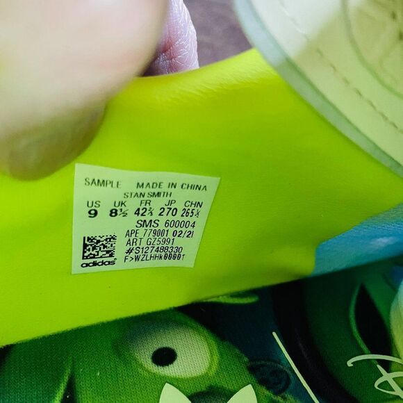 Rare Sample Tags Adidas Toy Story Blue Green Mens 9 US 42 2/3 EUR - Picture 7 of 8